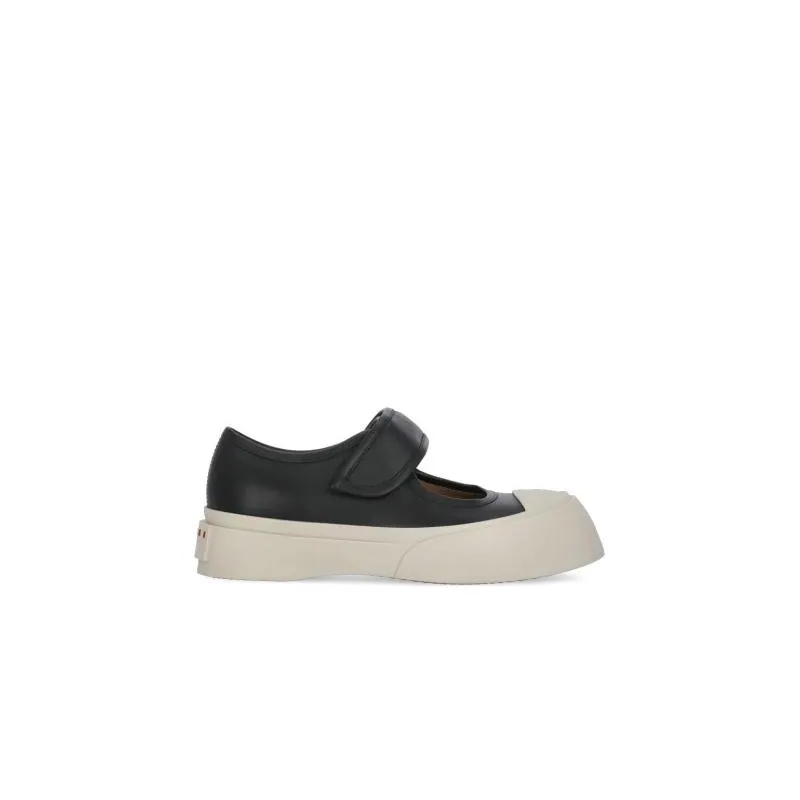 Marni Balletschoenen Black Smooth Leather Sneakers Black