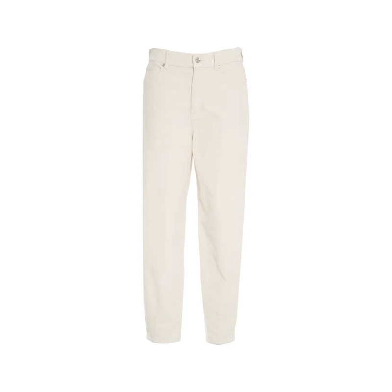 LIU JO Jeans White Corduroy Trousers With Classic Five-Pocket D Neutrals