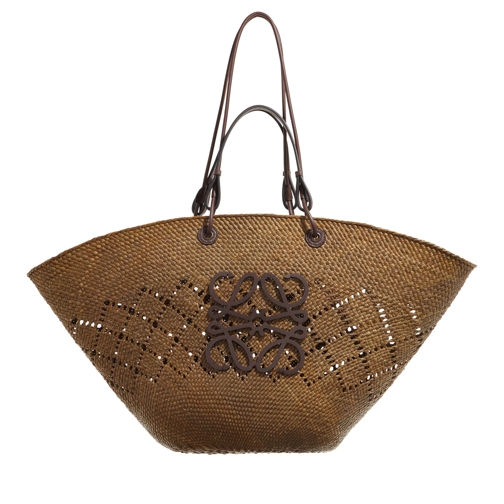 Loewe Boodschappentas Anagram Basket Large Ajoure Olive / Chestnut