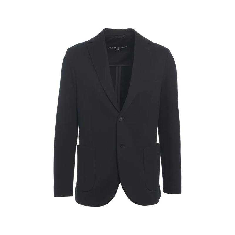 CIRCOLO 1901 Blazer Tailored Black Corduroy Blazer With Classic Lapels Black