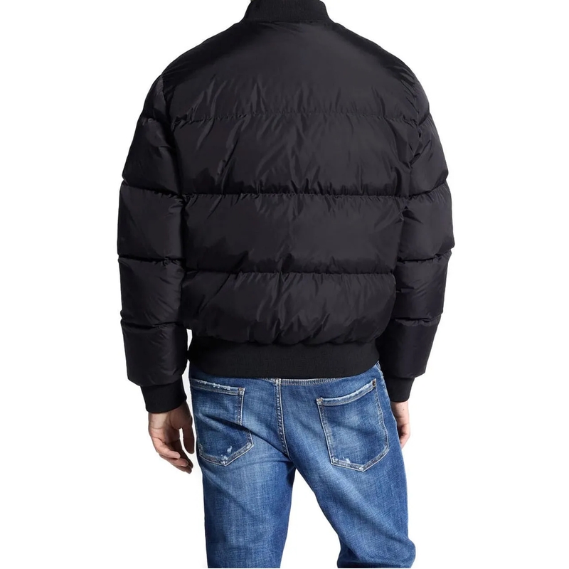 Dsquared2 Daunenjacke Classic Black Puffer Bomber Jacket With Ribbed Cuf Black(Image 11)