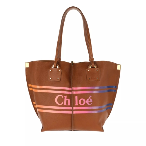 Chloé Chloé Logo Tote Leather Caramel Shoppingväska