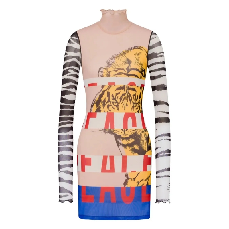 Moschino Minikleid Fitted Bodice Dress With Flared Skirt Neutrals