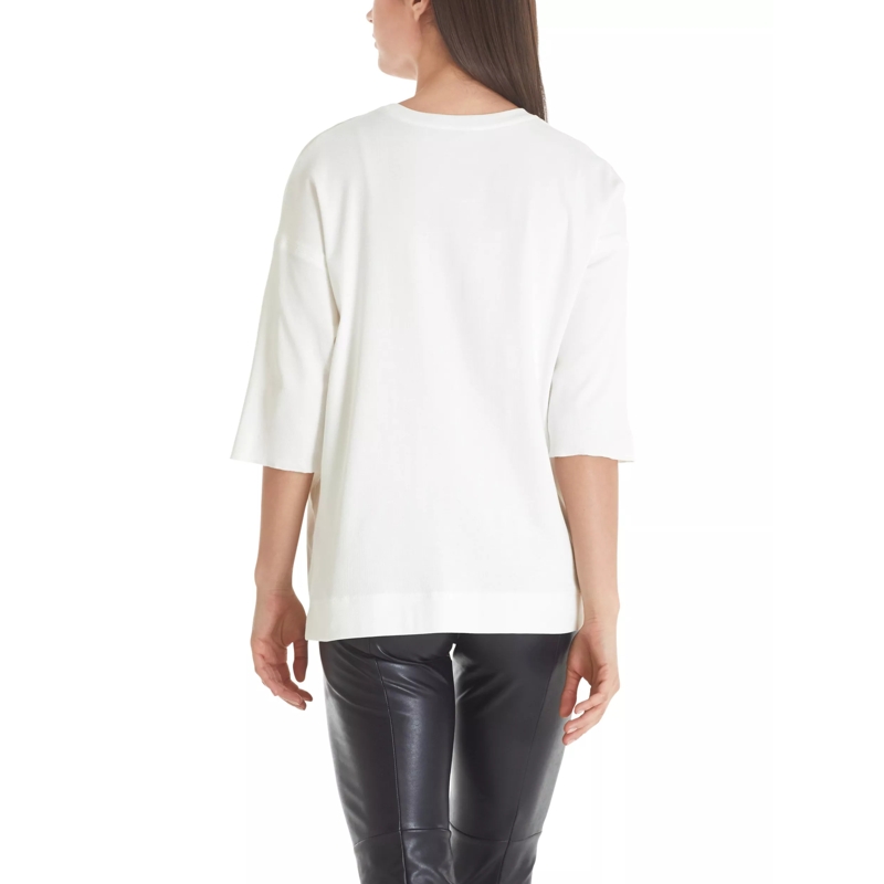 Marc Cain Legeres Oberteil Blusenshirt aus Baumwoll-Mix Weiß(Image 3)