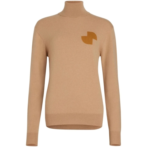 Patou Pullover Beige Cashmere/Wool Logo Sweater Brown