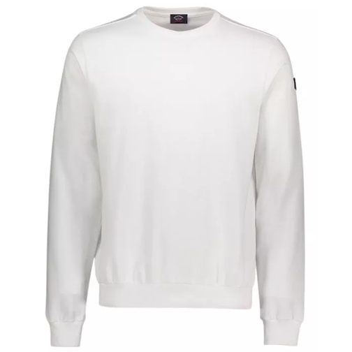 Paul & Shark Crew Neck Sweatshirt In Organic Cotton White 