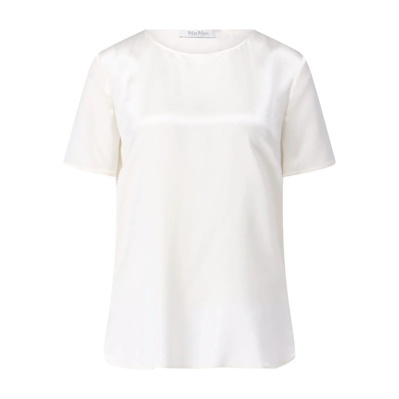 Max Mara T-shirt T-Shirt Dida aus Seide weiß