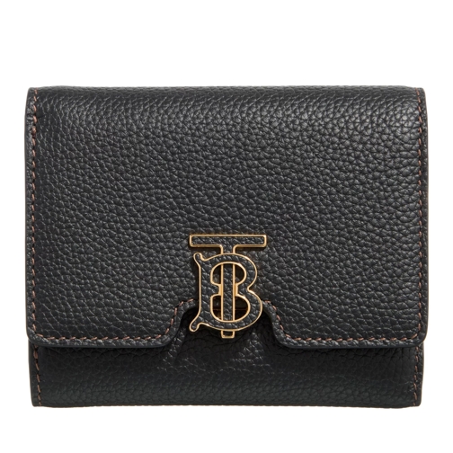 Burberry Granat Leather Wallet Black Portafoglio con patta
