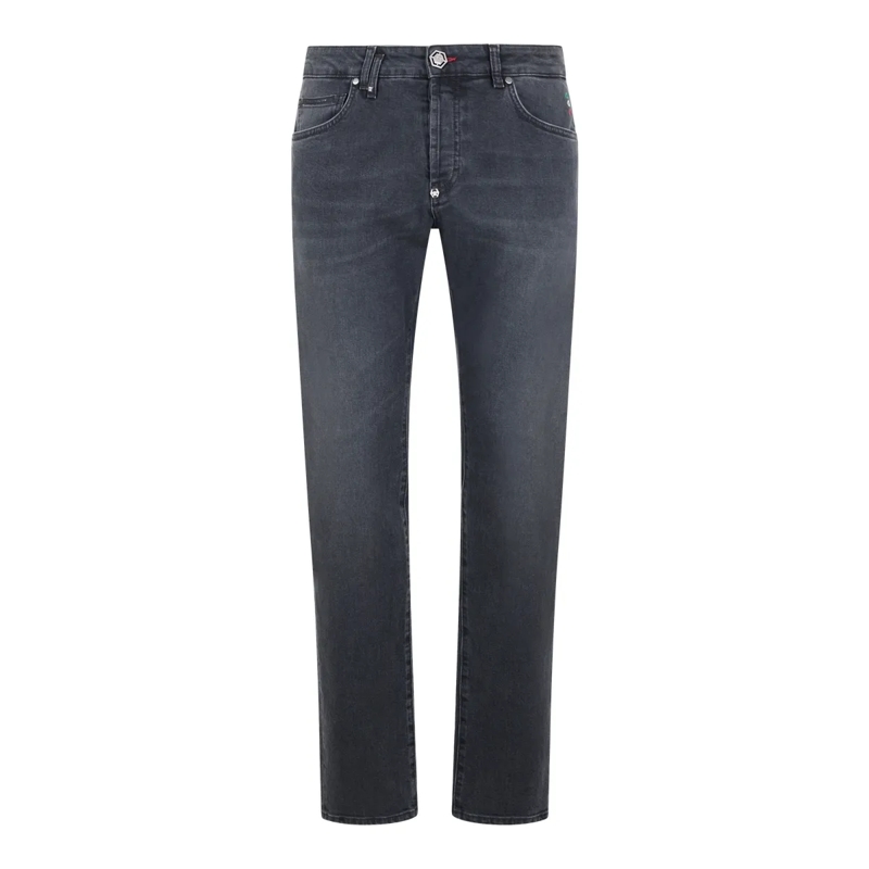 Philipp Plein Jeans mit geradem Bein Super Straight Cut Jeans Basic schwarz