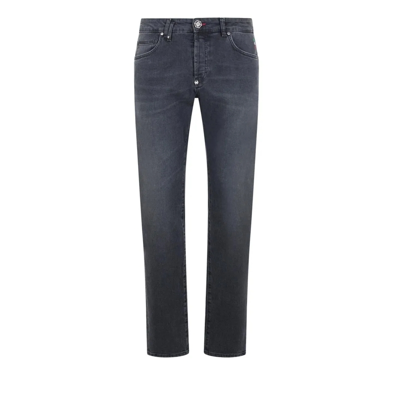 Philipp Plein Jeans mit geradem Bein Super Straight Cut Jeans Basic schwarz