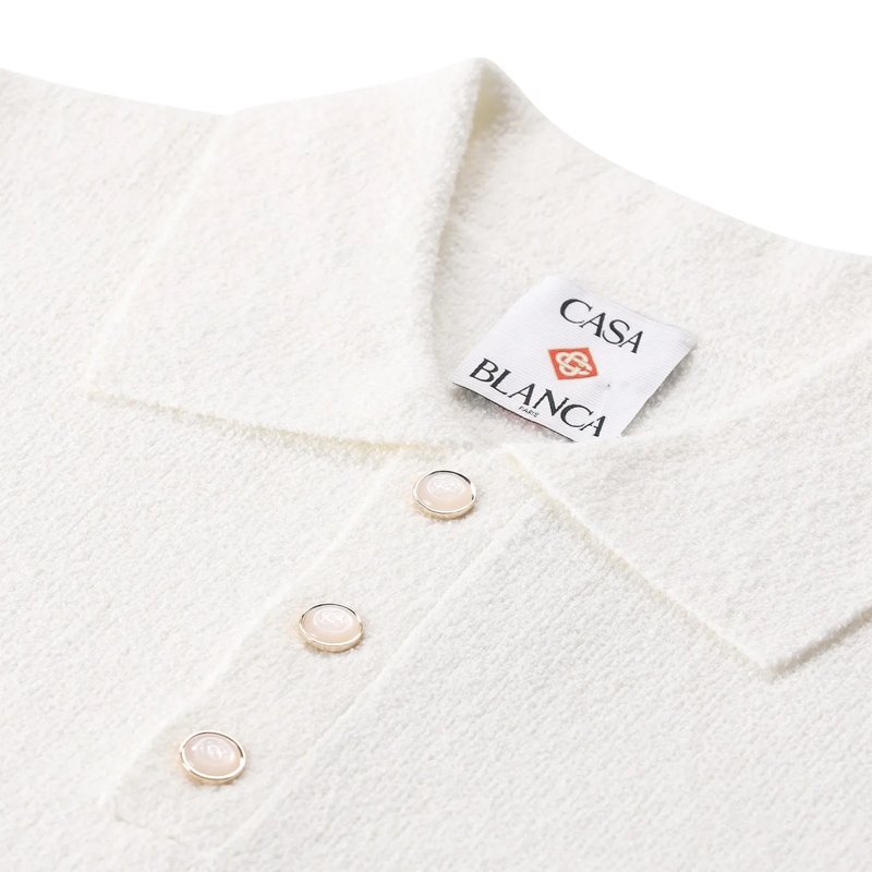 Casablanca Poloshirt Longsleeve aus Baumwoll-Mix weiß(Image 3)