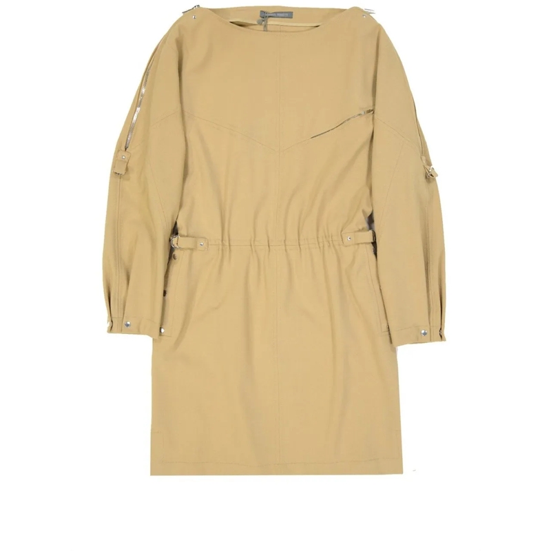 Alberta Ferretti Robe midi Wool Blend Mini Dress Neutrals