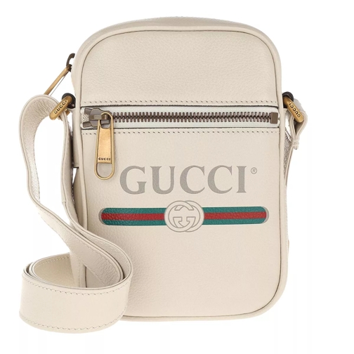 Gucci Gucci Print Shoulder Bag Leather White Crossbodytas