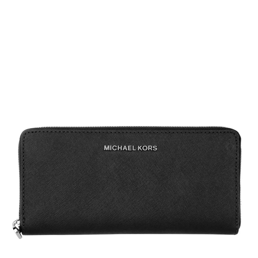 MICHAEL Michael Kors Jet Set Travel ZA Continental Black/Silver Continental Wallet-plånbok