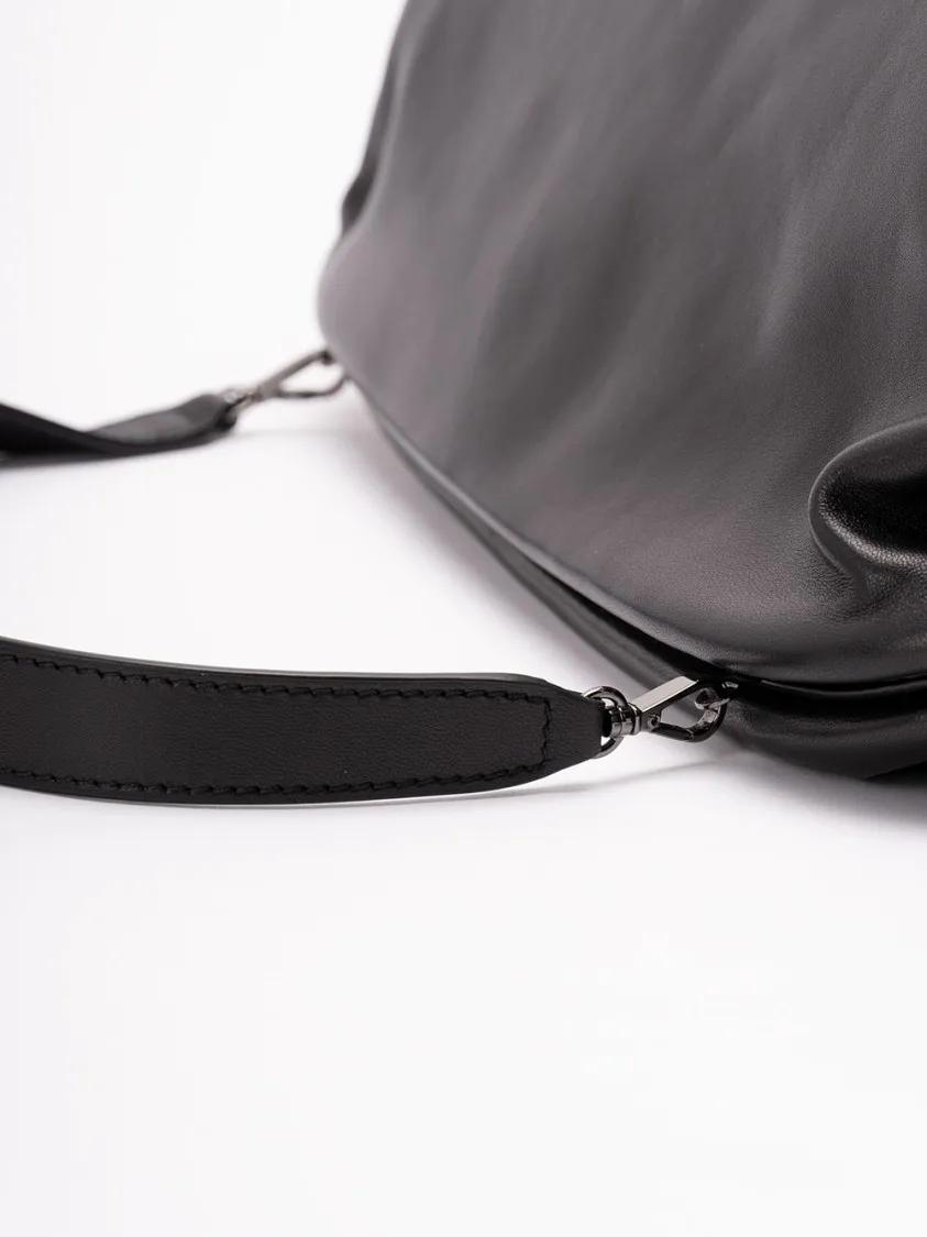 alberta ferretti Hobo bags Structured Leather Handbag With Spacious Interior in zwart