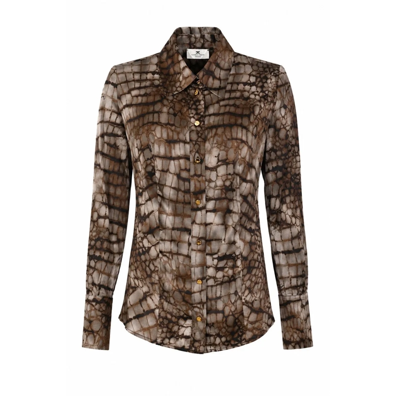 Elisabetta Franchi Bluse Shirts Cacao taupe