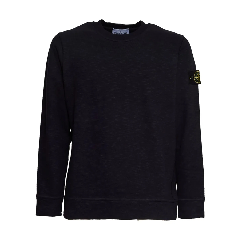 Stone Island  Crew Neck Sweatshirt With Signature Patch Black