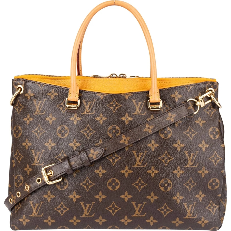 Louis Vuitton Tote Louis Vuitton Canvas Monogram Pallas MM Handbag braun
