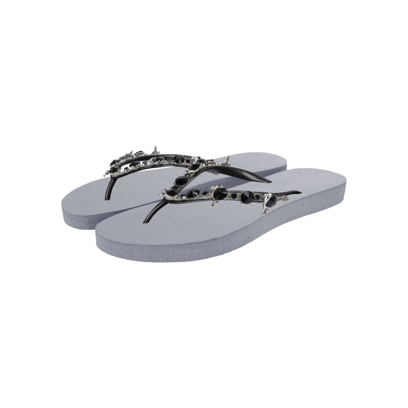 UZURII Flip Flops Zehentrenner Switch Mid Heel Army Green silber(Image 2)