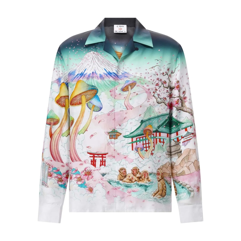 Casablanca Overhemd Seidenhemd mit Print Multicolor