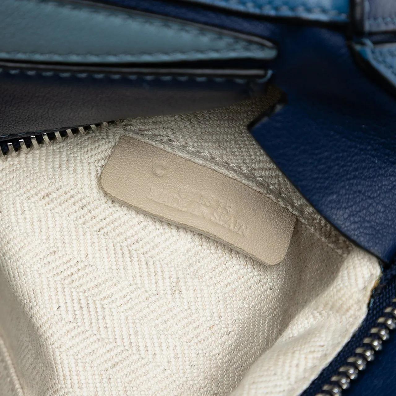 Thumbnail - Loewe Hobo Bags - Medium Tricolor Calfskin Puzzle Satchel - Gr. unisize - in Blau - für Damen