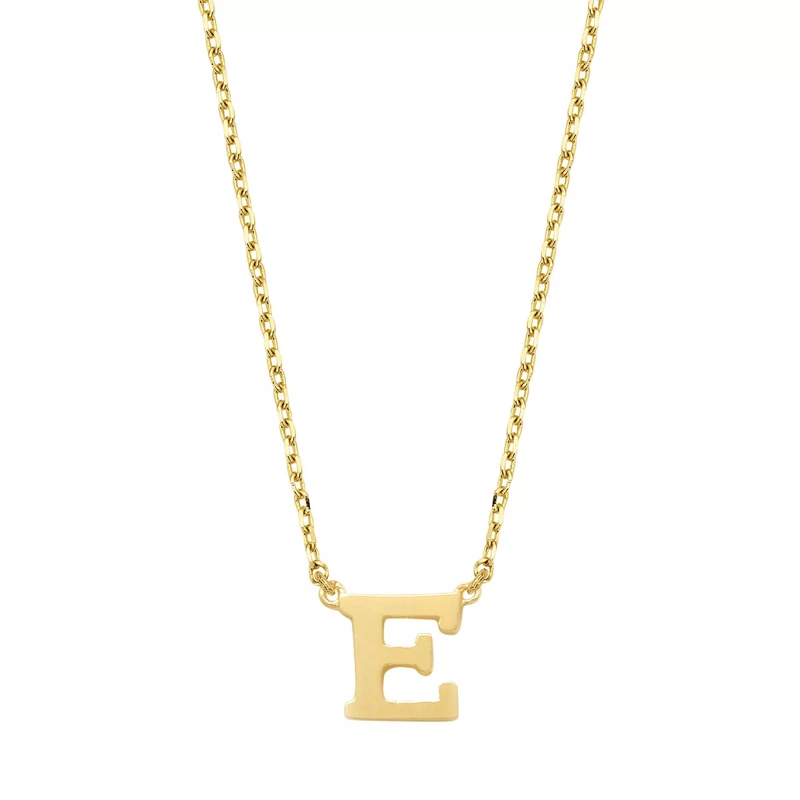 Isabel Bernard Collier moyen Le Marais Chloé 14 Karat Initial Necklace Letter E Gold