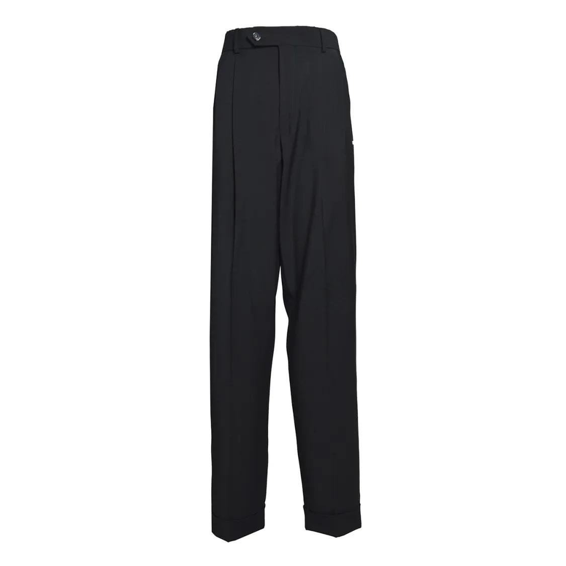 Thumbnail - Sportmax - Straight-Leg High-Waisted Wool Trousers - Größe 36 - schwarz