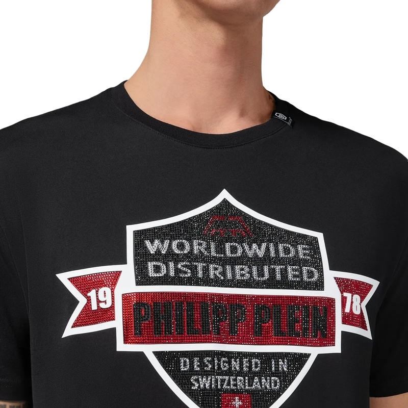 Philipp Plein T-Shirt Raffinierte Schlichtheit definiert dieses PHILIPP  schwarz(Image 5)