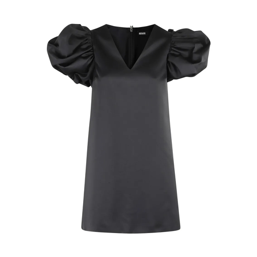 Rotate Mini robes Satin A Line Mini Dress Black