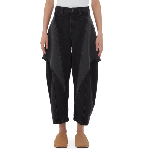 J.W.Anderson JW ANDERSON Verkürzte Blackdenim im 3D-Effekt mehrfarbig Cropped Jeans