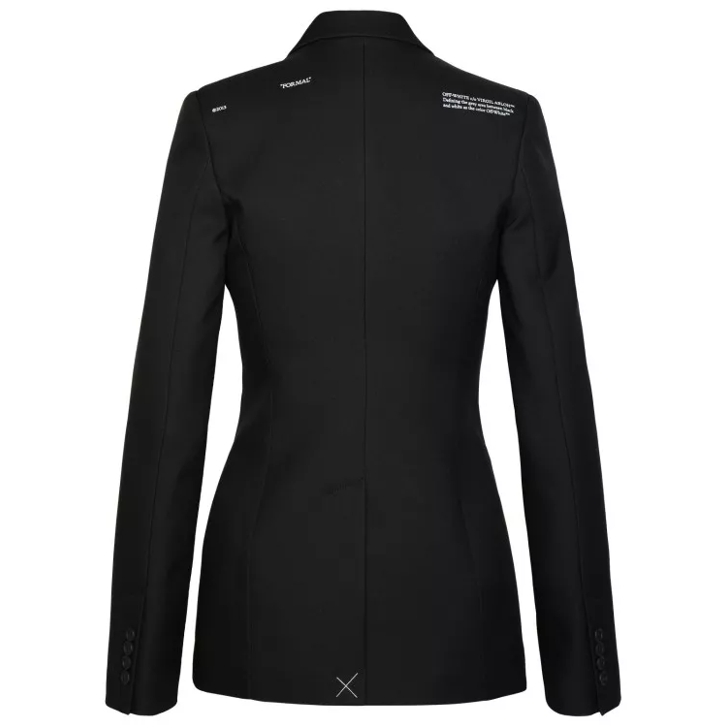 Off White Corporate Black Polyester Blazer Black