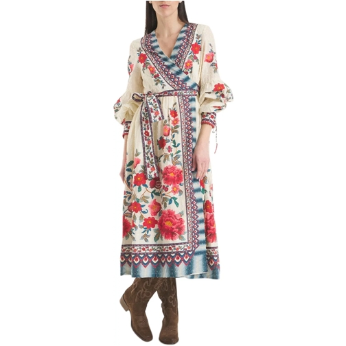 Farm Rio Robes midi Wrap dress with floral pattern beige (Image 2)