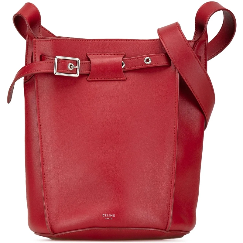 Celine Schultertasche Leather Big Bag Bucket Crossbody rot