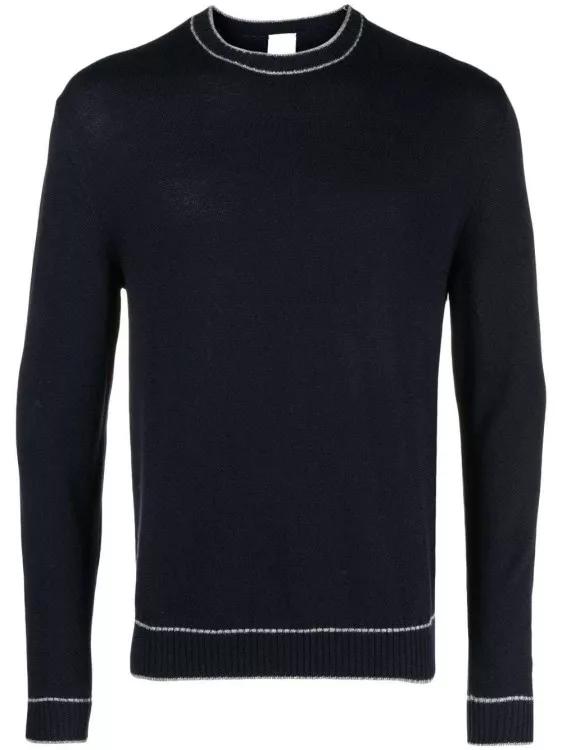 Eleventy - Stripe-Detail Wool Sweatshirt - Größe XXXL - black