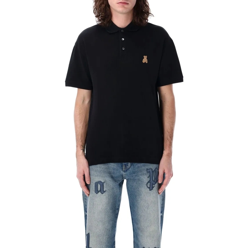Palm Angels Polohemd Bear In Mind Polo T-Shirt Black