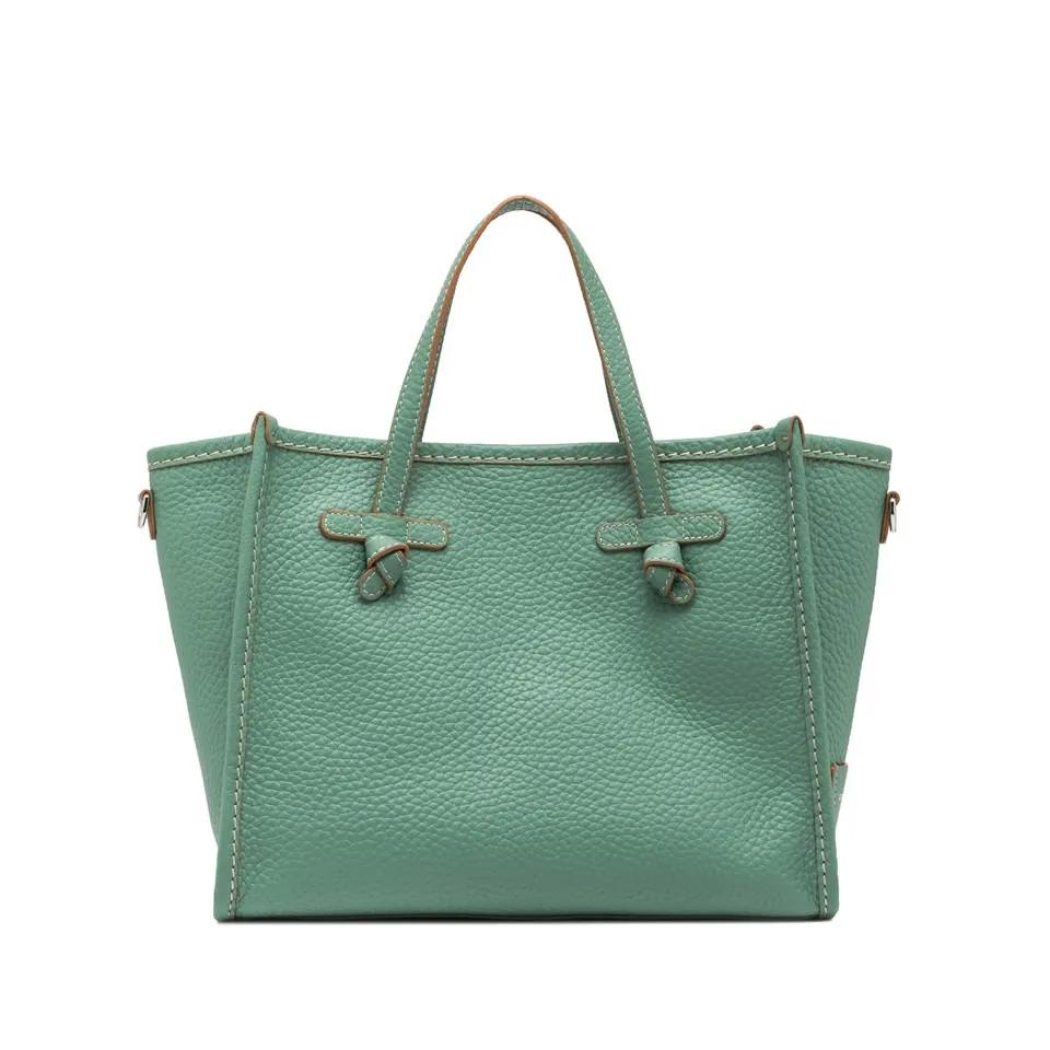 Gianni Chiarini Shoppers & Totes Marcella Structured Green Calf Leather Shoulder Ba in groen