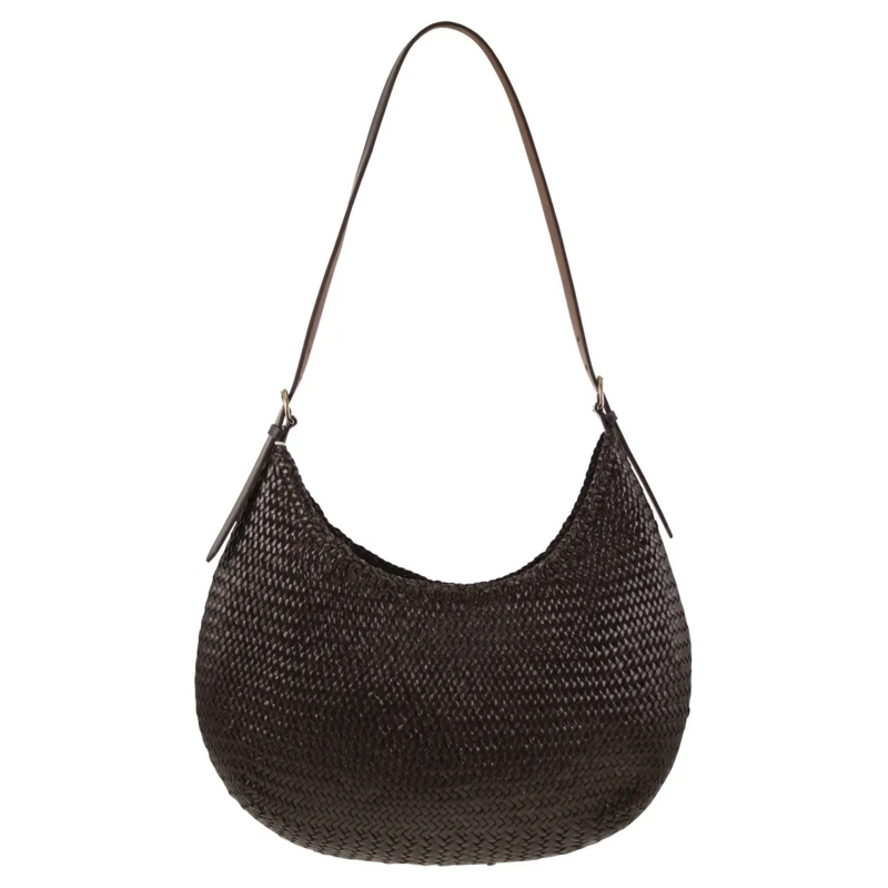 DRAGON DIFFUSION Schultertasche Luna Piena - Woven Leather Bag Brown