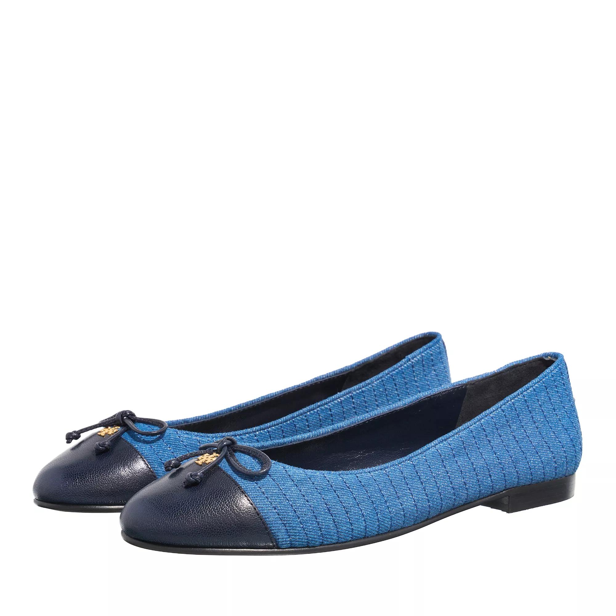 Tory Burch Loafers & Ballerinas - Cap-Toe Quilted Ballet - Gr. 39,5 (EU) - in Blau - für Damen