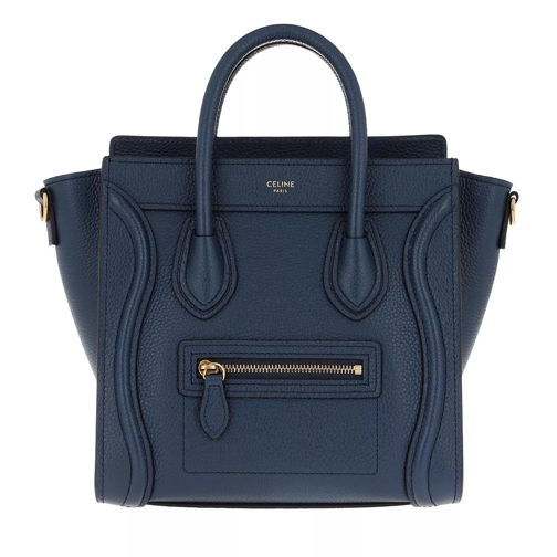 Celine Nano Luggage Bag Leather Dark Blue Crossbody Bag