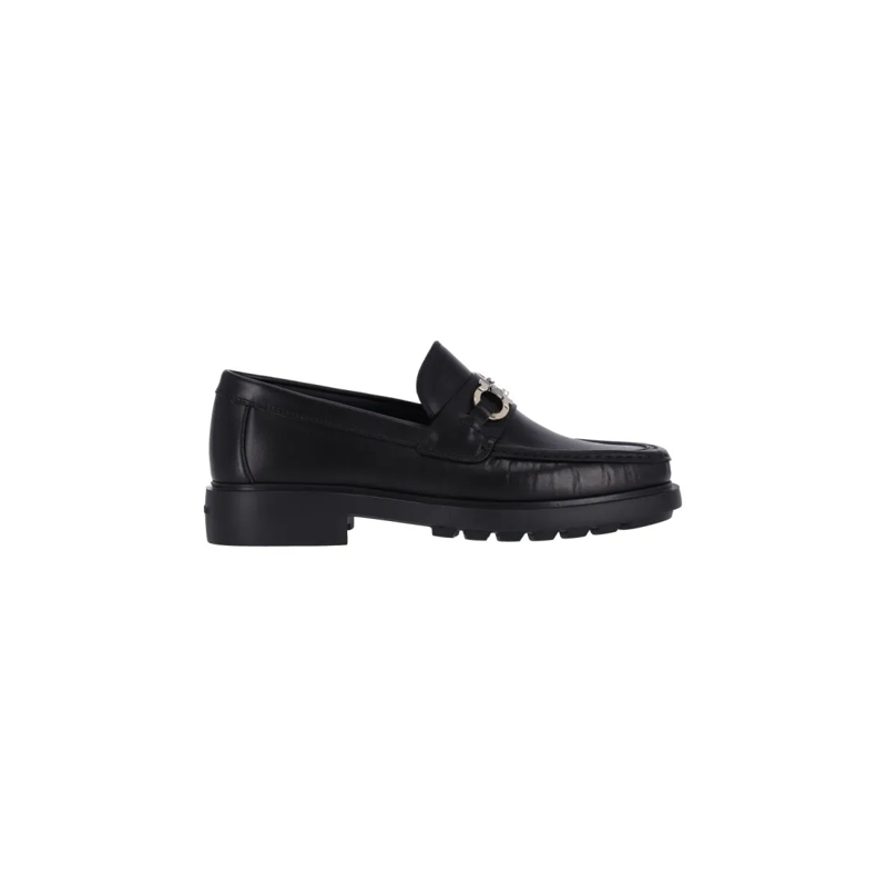 Salvatore Ferragamo Mocassin "Gancini" Loafers Black Black