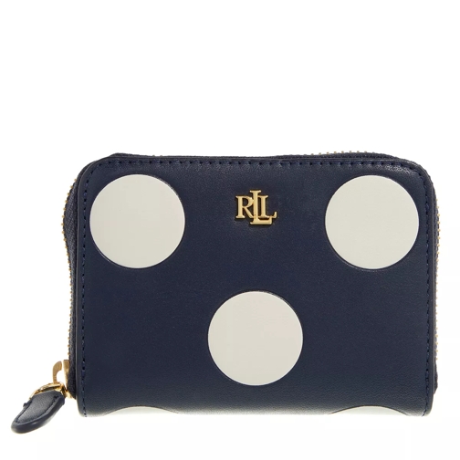 Lauren Ralph Lauren Sm Zip Wllet Wallet Small Refined Navy/Vanilla Portemonnaie mit Zip-Around-Reißverschluss