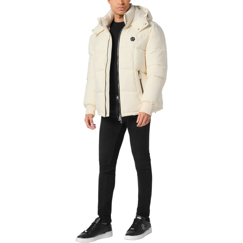 Philipp Plein Lederjacke Jacke beige(Image 4)