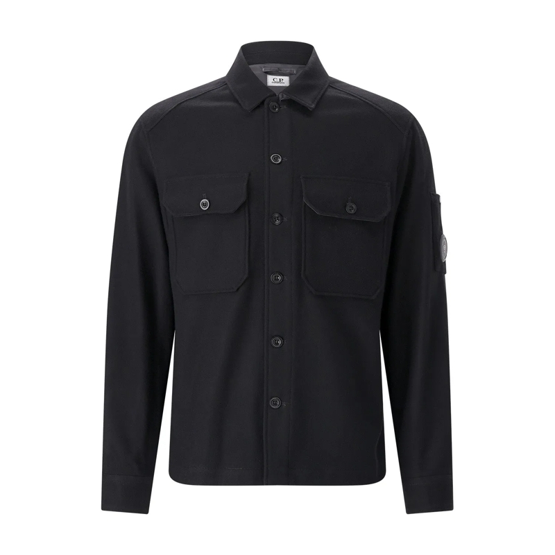 CP Company Veste de transition Overshirt aus Baumwoll-Mix schwarz