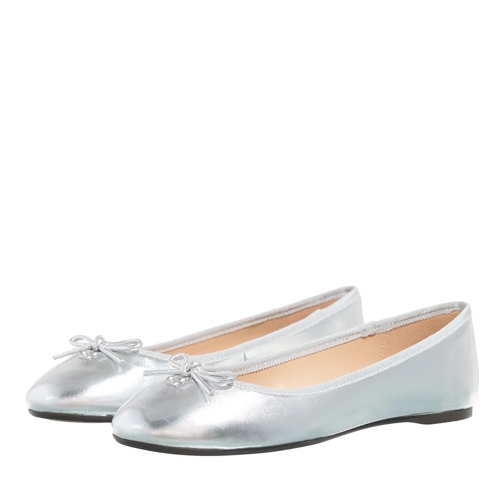 Coach Ballerina Slipper Abigail Metallic Leather Ballet Flat silver