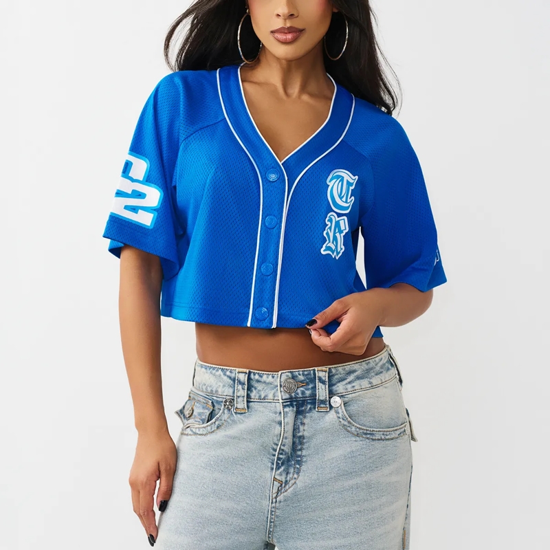 True Religion Bluse - Hemd/Bluse im Baseball-Stil- Lockere Passform- blau(Image 6)