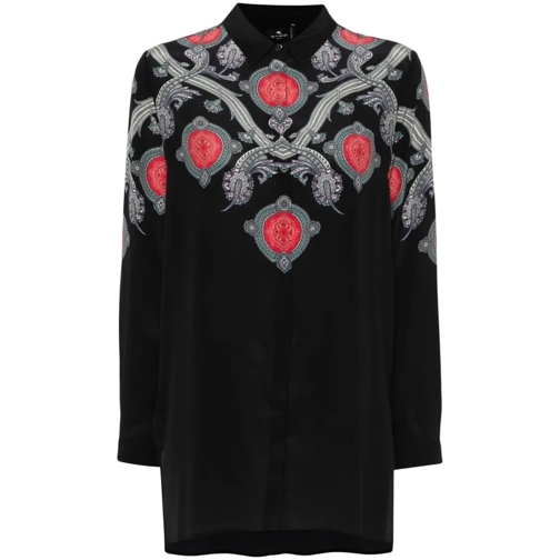 Etro Black Paisley-Print Shirt Black Chemises