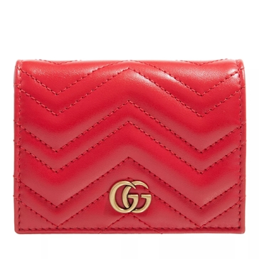 Gucci GG Marmont Quilted Card Case Wallet in Red