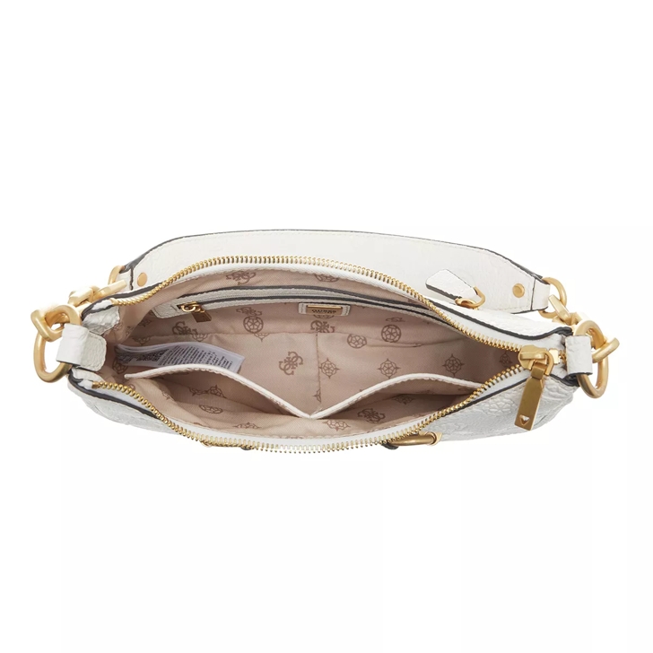 Guess Izzy Peony Top Zip Shoulder Bag Stone Logo Sac a bandouliere