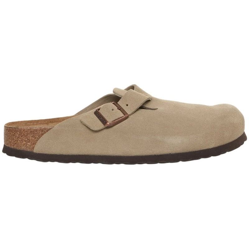Birkenstock Chaussons Suede clog 'Boston' beige