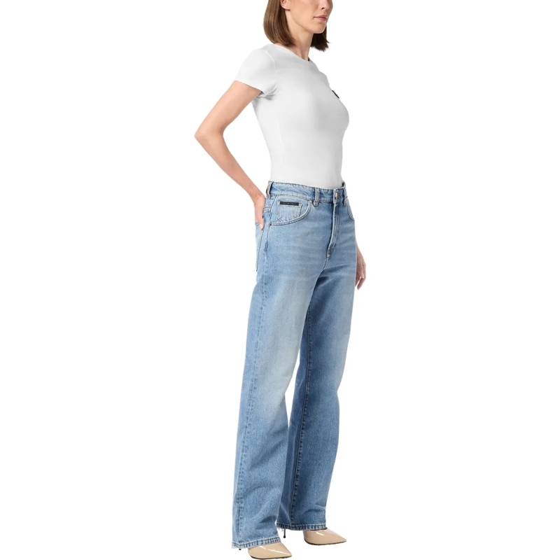 Philipp Plein Jeans mit geradem Bein Stil und Originalität mit dieser 5-Pocket-Hose aus jeansblau(Image 4)